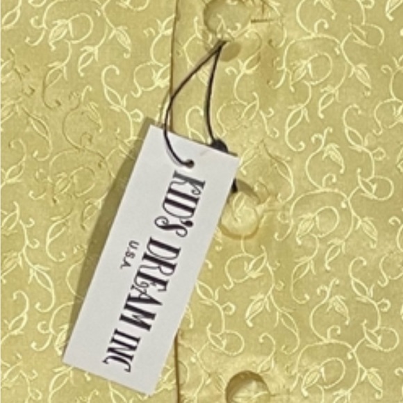 Kids Dream Yellow Embroidered Tiny Flower Pattern Vest and Tie Set Boys sizes - Picture 5 of 5